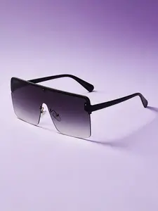 Unisex Frameless Cut-Edge Trendy Square Sunglasses, Gradient Lens, Ideal for Driving & Travel, Casual Style Sun Protection