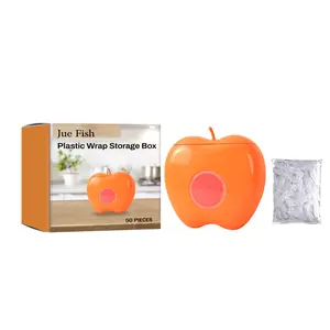 Wall Mount Plastic Wrap Dispenser, Jue-Fish Large Capacity Wall Storage Box for Kitchen Draw-out Fresh Bags