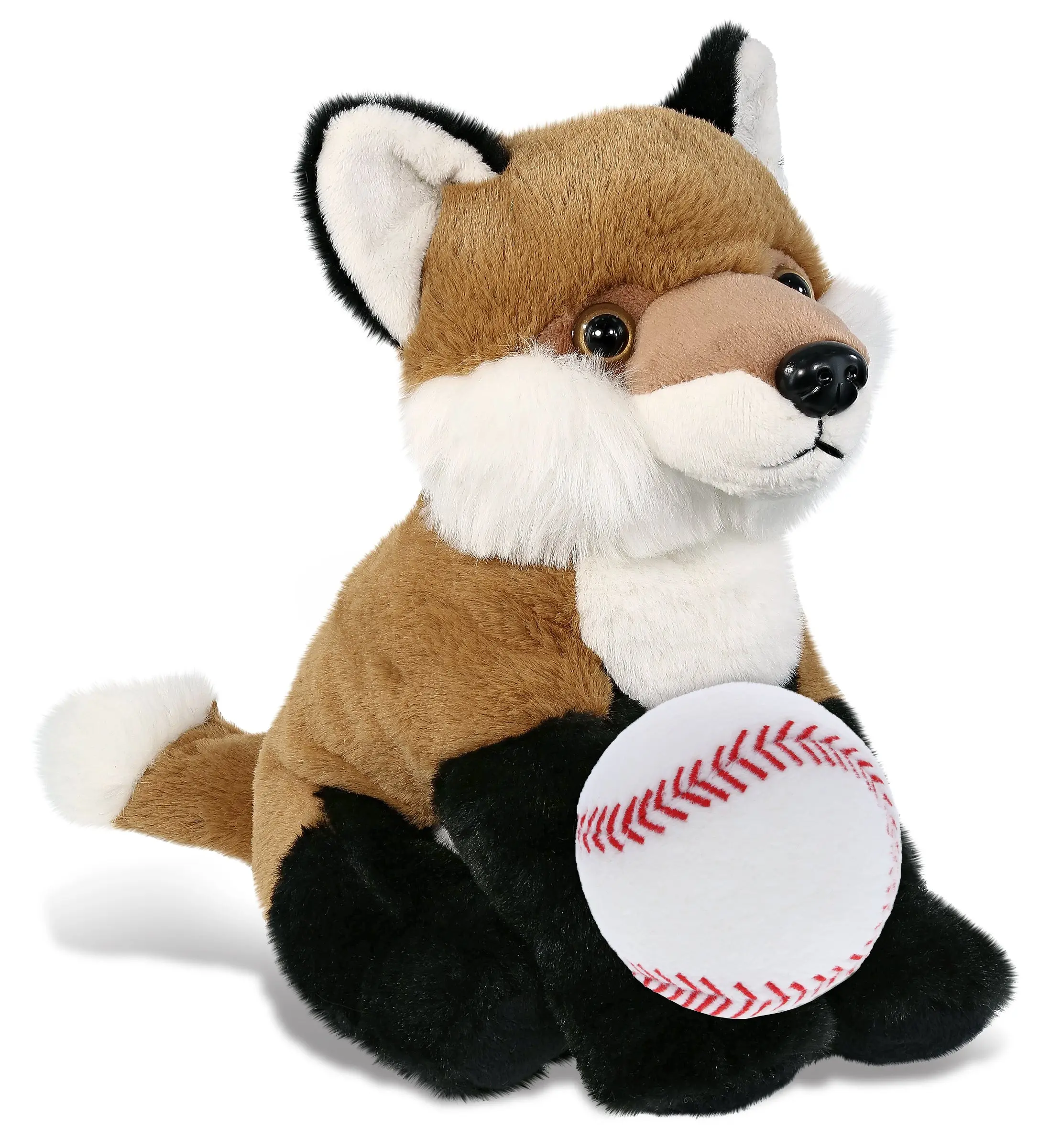 SUPER-SOFT PLUSH - FLOPPY FOX 9" WITH BASEBALL PLUSH