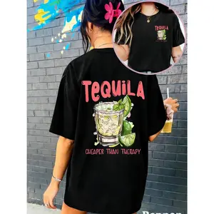 Tequila Shirt Funny Drinking Tee Gift For Tequila Lover Cheaper Than Therapy Tshirt Summer Day Drinking Shirt