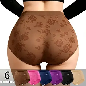 SpringStatements LUCKY Plus Size Seamless Panty Sets (3/4/5/6/7 Pieces) - Soft, Stretchy Printed Women's Panties, Breathable, Invisible, Sizes 1XL-5XL