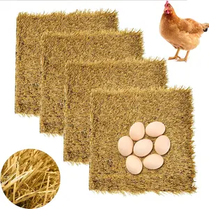 4pcs Chicken Coop Mat Artificial Turf Carpet Synthetic Grass Mat 12inx12in Washable Chicken Coop Bedding for Garden Lawn Indoor/Outdoor Bedding for Chickens, Ducks, Geese and Other Poultry, Dogs, Cats, Rabbits
