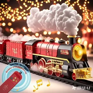 Retro Steam Train Toy w/ Realistic Lights & Sound!  Remote Control Model + Water Smoke Effect | Rechargeable Battery  Collector's Edition for Kids 3+  Perfect Xmas/Valentine's Gift!  Global Export Xmas Series water spray kid gift year boys girl