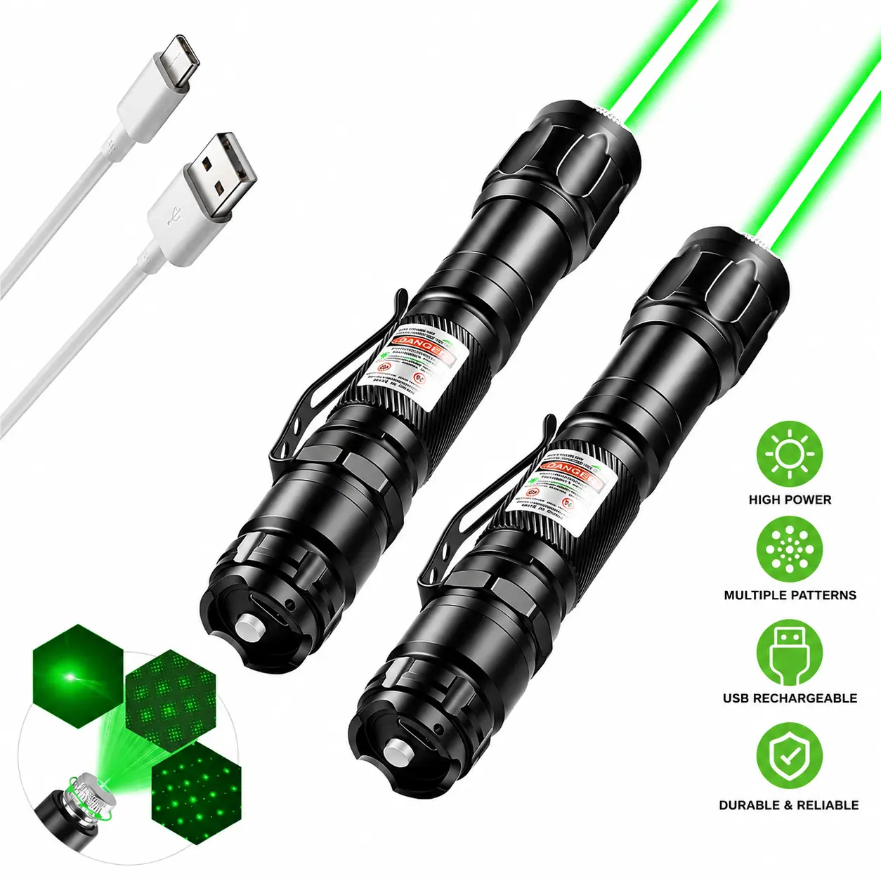Compact Handheld Green Laser Pen - Metal Aluminum Alloy Portable USB Rechargeable Teaching Tool for Trainers, Teachers, Camping & Hiking Outdoor Light Accessory with Focus Emphasis, Portable And Durable, Office, Classroom Use, Versatile Use