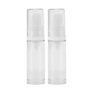 VOCOSTE 2pcs Airless Pump Bottles, Clear Airless Cosmetic Pump Bottles, Travel Pump Bottle Dispenser for Foundation