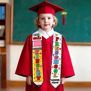 Personalized Prek Grad Pencil Graduation Stole with Name: Class Of 2026 Stole for Boy Girl, Preschool Graduate Sash, Toddler Grad Gifts