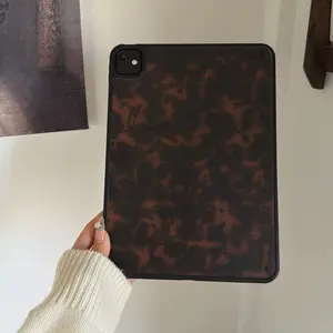 Vintage Deep Amber Cute Tablet Case for iPad 11th Gen, Pro New, Air 7/6 with Pen Slot, Anti-Bend, Soft Shell, Girls' Protective Cover, iPad Accessories