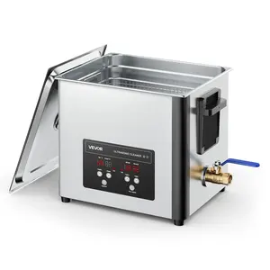 【DealsForYouDays】VEVOR 10L Ultrasonic Cleaner, Professional Ultrasonic Cleaner Machine with Cleaning Basket & Digital Display, 180W Stainless Steel 40kHz Cleaning Machine for Watches, Razors, Jewelry, Coins, and More