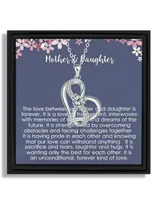 1 piece Mother's Day infinity heart pendant necklace gift box suitable for mother and daughter warm style with blessing card and box