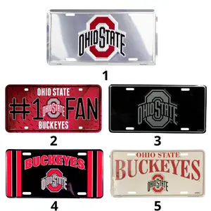 NEW Ohio State University Buckeyes Flat License Plate Farm Truck Front Tag Semi Trucks Car Accessory, License Plate, Vehicle Decor