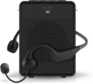 Voice Amplifier  Ear-Hook Headset Microphone,  Sound Portable Microphone and Speaker Pa System, 15W Speaker with Noise Cancelling  Mic for Teachers, Fitness,  B007