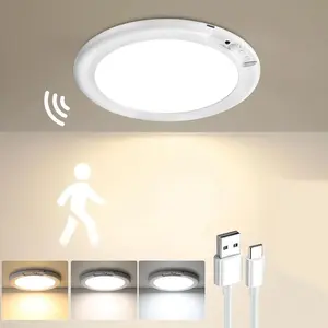 Motion Sensor Ceiling Light Wireless 3000K 4000K 6000K Indoor 3W 400LM 7In Closet Lights with Timer Flush Mount for Closet Shower Stairs Shed Hallway Wall Pantry Porch Patio Warm White Cool White Nature