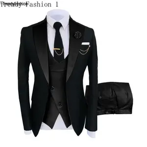 Men's Slim Fit 3-piece Suit Set -Double BreastedBlazer, Vest & Pants for Weddings and Formal Eventscasual suit Mens Slim wedding suit pocket suit Men'sThree-Piece party suits business casual Tuxedo business casual outfits office work clothes