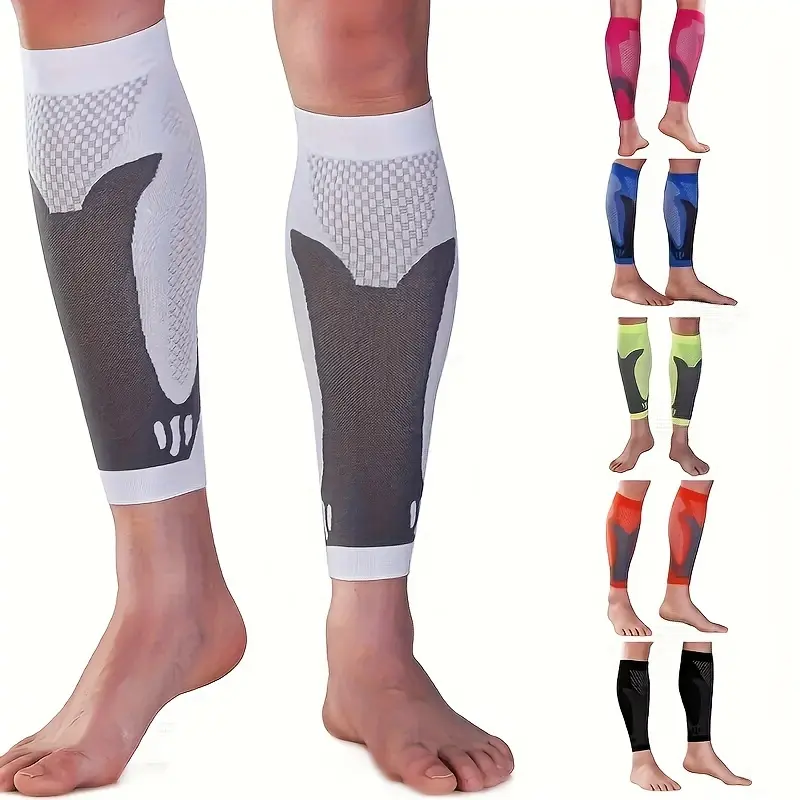 1 Pair High-Performance Compression Calf Sleeves - Nylon Blend Leg Protectors, Soft Protective Sleeves with Elastic Fit, Calf Length, Support for Running, Swelling Relief, Hand Wash Only