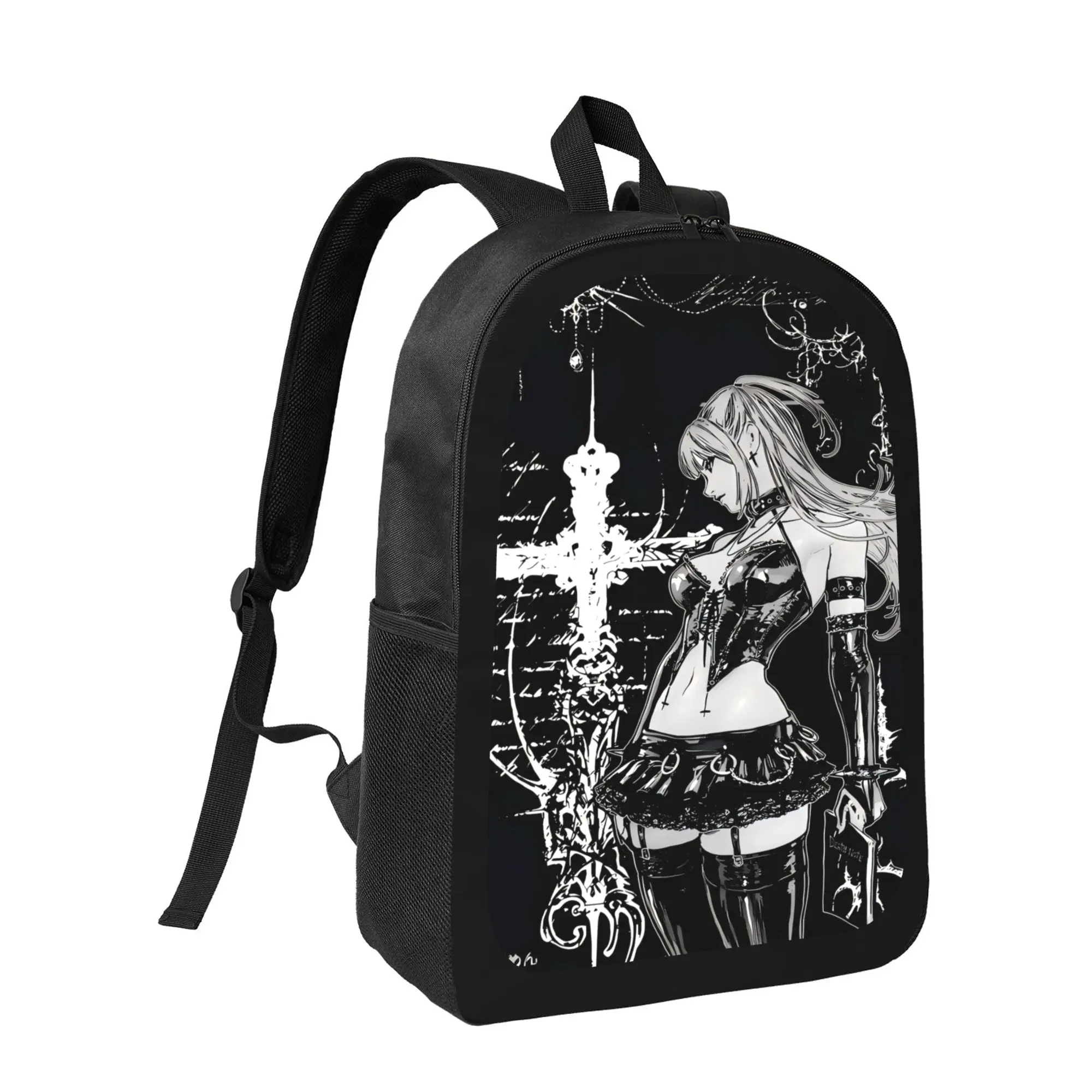 Anime Death Note Light Yagami Amane M-Misa Gotic  backpack for school Fashionable Polyester Printed Backpack Simple and Elegant, for Teenager