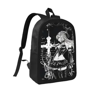 Anime Death Note Light Yagami Amane M-Misa Gotic  backpack for school Fashionable Polyester Printed Backpack Simple and Elegant, for Teenager