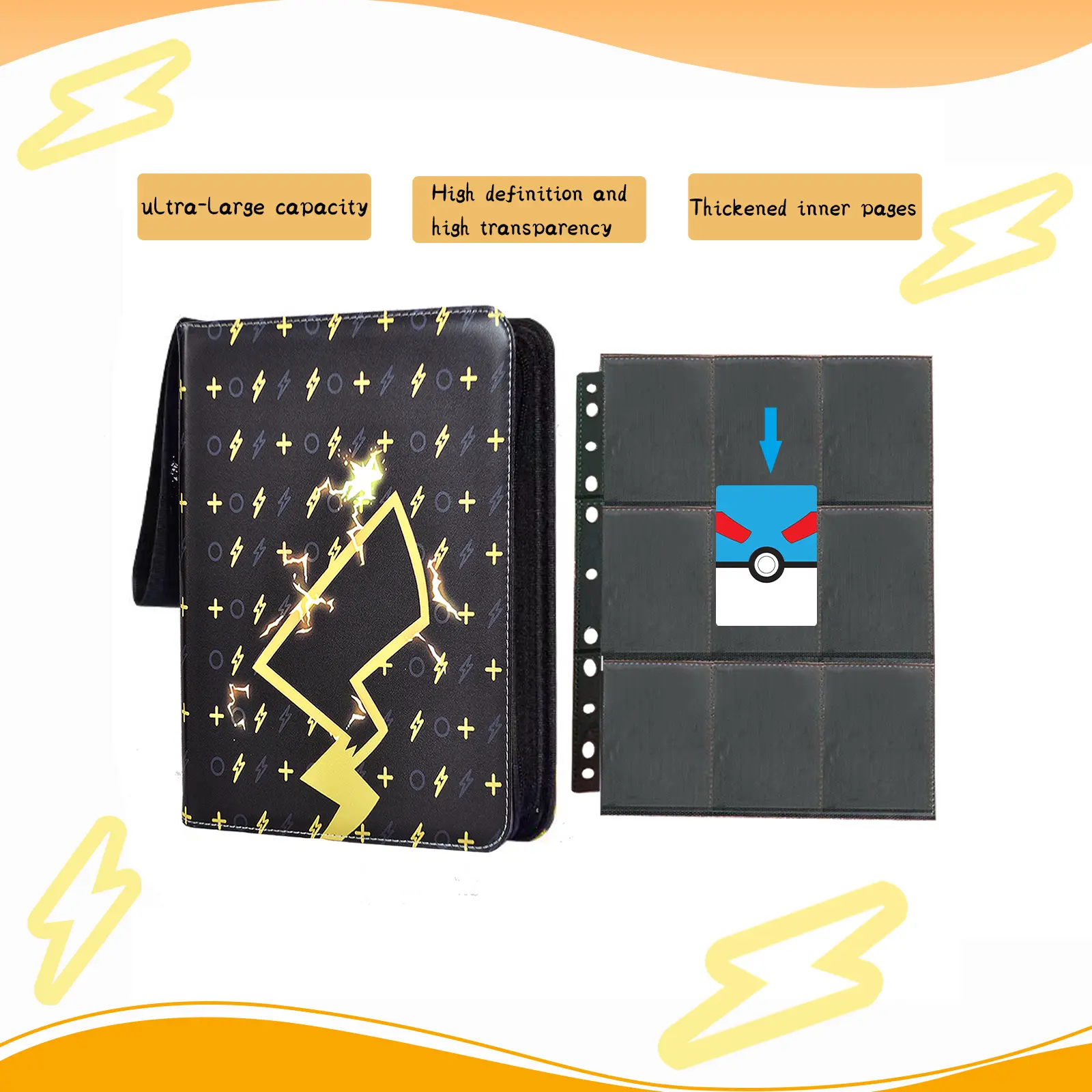 double sleeve pokemon cards in binder Amazon.com: LIMSTDIC Card Binder for Pokemon Card, 9 Pocket 40 Double-Sided  Pages for 720 Card Pocket Premium Zip PU Card Binder for Pokemon,  Collectible For TCG,MTG,Baseball,Football Trading Card Game(Black) : Toys & main image 1