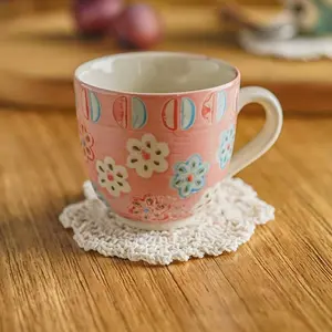 Floral Pattern Crochet Coaster, 10pcs/set Vintage Boho Coaster, Decorative Coaster for Coffee Table, Restaurant, Bar, Home, Kitchen Decor