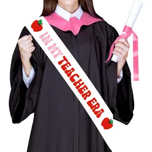 1Set In My Teacher Era Sash 2025 Teacher Graduation Decor Teacher Graduation Stole in My Teacher Era Decorations Classroom Gifts for Teachers Graduation Ceremony Party Supplies