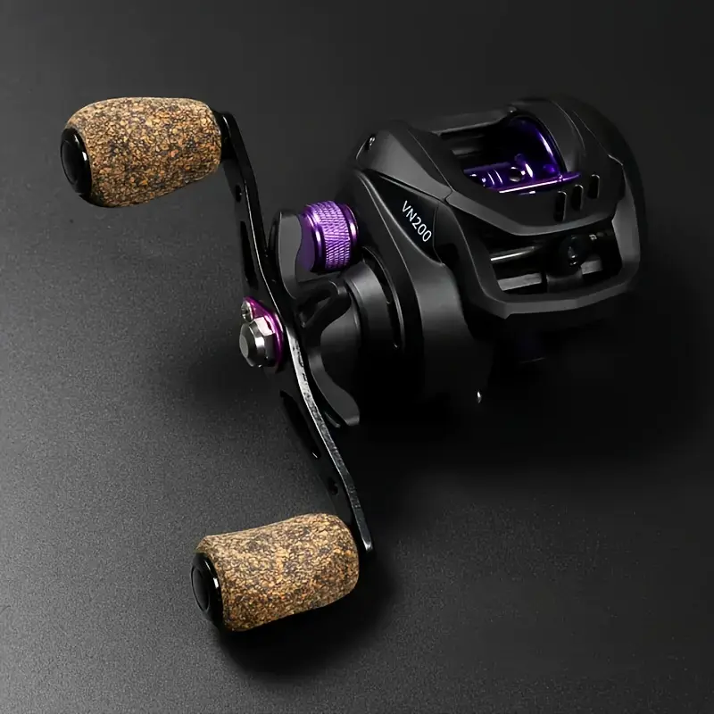 VN Series Ambidextrous Aluminium Baitcasting Reel - Fishing Equipment with 6.5:1 Gear Ratio, 18lb Max Drag, 285g Weight, Durable Polyamide Nylon Build, Black, for Freshwater & Saltwater Use