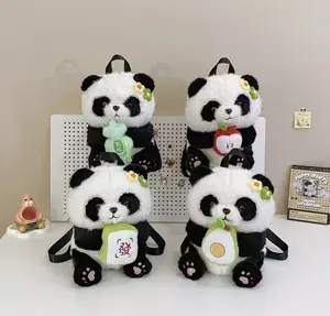 Hot-selling imitation mink fur flower panda shoulder bag backpack hold wealth apple campus internet celebrity panda shoulder back