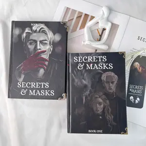 Secrets and Masks Hardcover Set Vol 1 & 2 By Emerald Slytherin | Minimalist Black White Edition | Dramione Dark Romance Fanfiction | Aesthetic Book Set