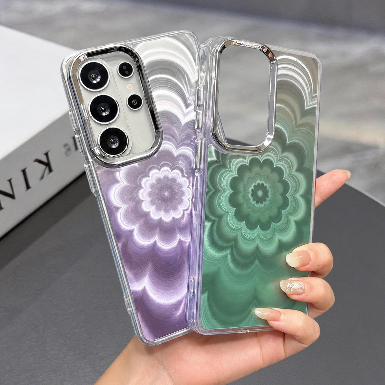 Glitter Shiny 3D Blooming Flower Phone Case for SamSung Galaxy S26 Ultra/S26+/S25 S24FE ,Soft Silicone Slim Clear Shockproof Protective Cover Phone Case for Women Girls