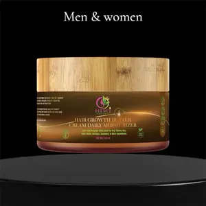 HIWI Organic Hair Growth Butter Cream Daily Moisturizer 250g - Enriched with Vitamins A C E & K Vegan Formula for Healthy Hair Growth & Scalp Care
