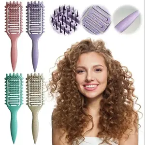 Curl Define Styling Brush Hollow Out Detangling Hair Brush Tangled Wet Curly Hair Comb Shaping Curls Barber Hairdressing Tools Detangling Hairbrush Hair Styling Combs