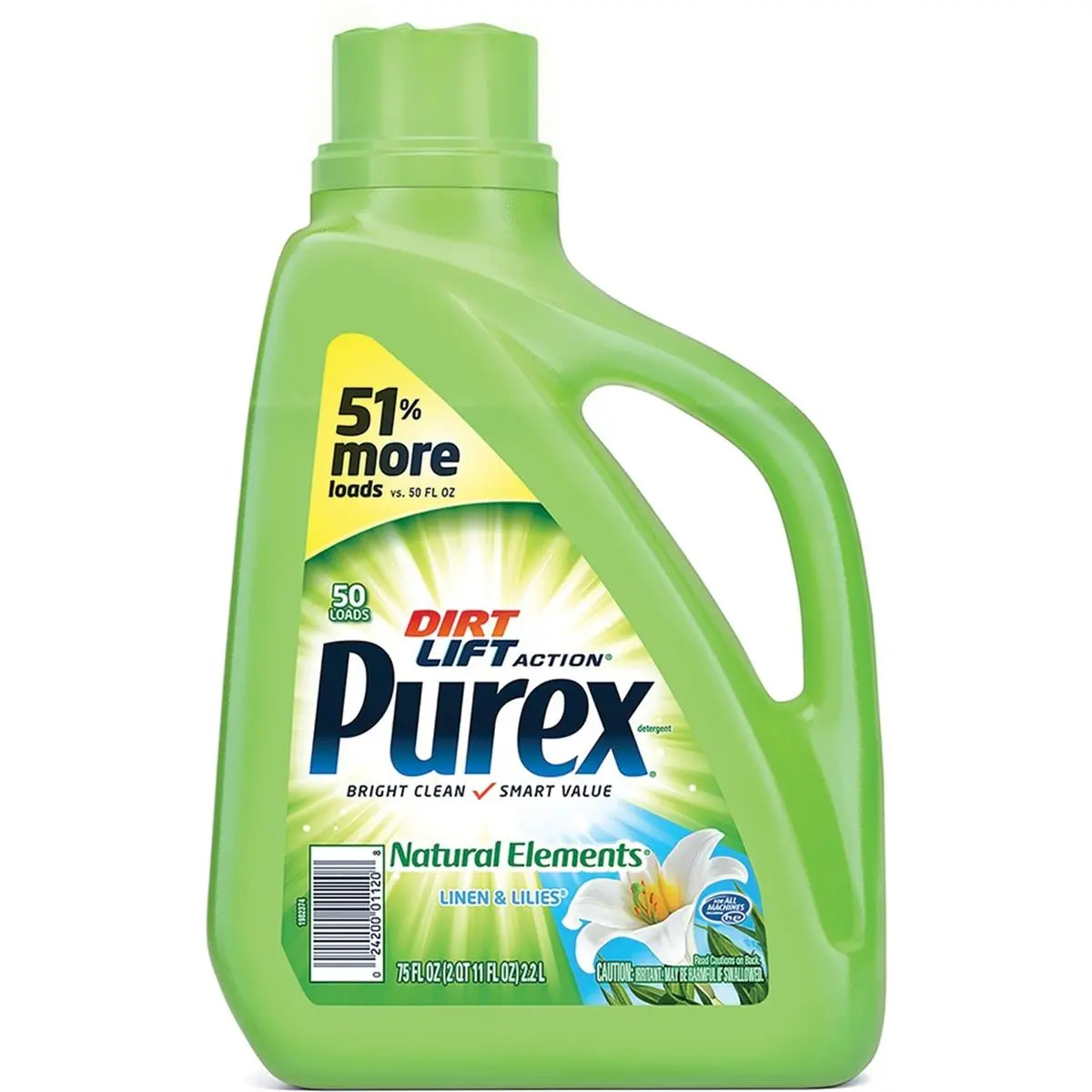 212 MAIN Dial DIA01120CT Linen Lilies Purex Natural Elements Plant-Based Hypoallergenic Household Liquid Detergent, 0.59 gal, for Laundry Wash