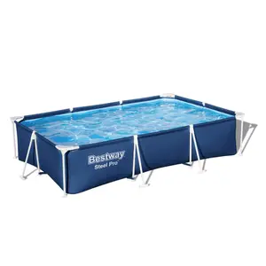 Bestway Steel 9 Feet10 Inches x 6 Feet7 Inches x 26 Inches Rectangle Above Ground Pool w/DuraPlus Liner