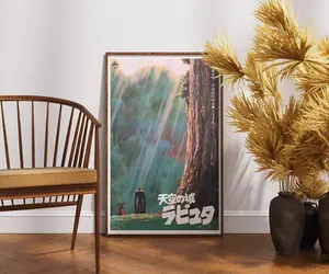 [No Frame] Castle in the Sky (1986) by Studio Ghibli Movie Poster, Film Print Wall Art
