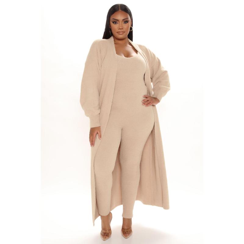 Living In It Jumpsuit Set - Taupe