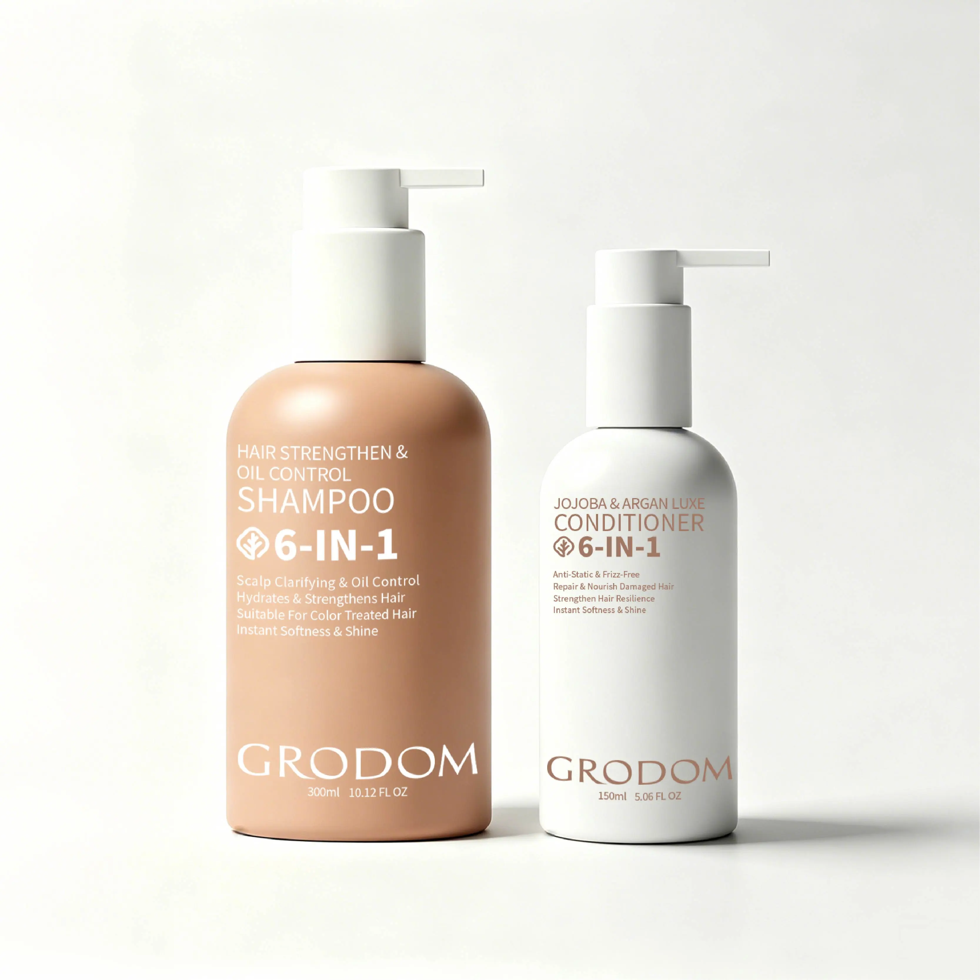 GRODOM Amino Acid Shampoo & Conditioner Set (300ml+150ml) - Biotin-Infused, Sulfate-Free Cleanser & Moisturizer with Argan Jojoba Oil, Cleansing, Moisturizing, Hydrate, Anti-Hair Loss, Deep Repair for Color-Treated Hair