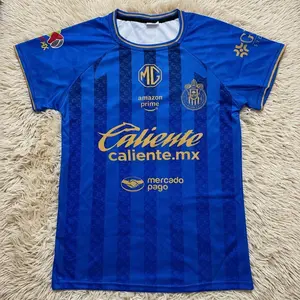 Chivas de Guadalajara 3rd Away Soccer Jersey - Mexico LIGA MX Fans Edition, Quick Dry Football Shirt, Stylish Blue Design, Short Sleeve, Comfortable Fit Open for Sale!
