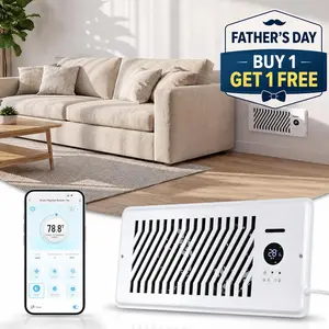 [Father's Day Buy One GET One Free] ANGELHALO 4"x10" Smart Register Booster Fan, 130 CFM Quiet HVAC Vent Fan with Thermostat, WiFi App & Alexa Voice Control, 10-Speed, 30dB for Heating & Cooling Air Circulation