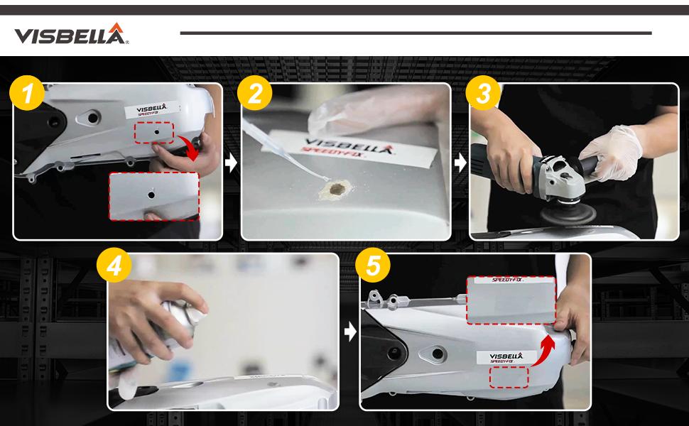 7 Seconds Speedy Fix Strong Instant Adhesive & Filling Powders Reinforcing Waterproof Super Repair Glue Fix for Metal Surfaces & Hard Plastic Products (Black&Grey 4PC)