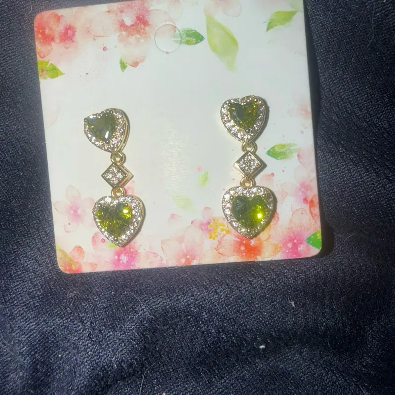Lab Peridot Dangle Earrings
