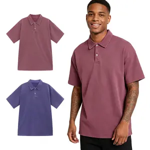 2-Pack Solid Washed Collared Polo Shirts for Men, Fresh Daily Outfit Option Carrying Vintage tees Aesthetic for Urban Leisure Weekend Hangouts And Year-Round Casual Matching
