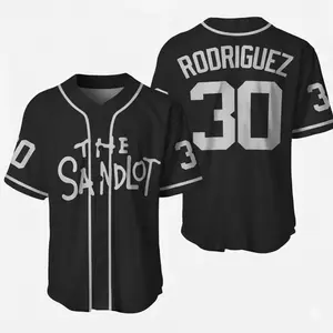 Youth Kids And Adults Rodriguez 30, The Sandlot Baseball Jersey (Black)