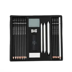 22-Piece Professional Sketch & Drawing Pencil Kit - Complete Graphite & Charcoal Art Set