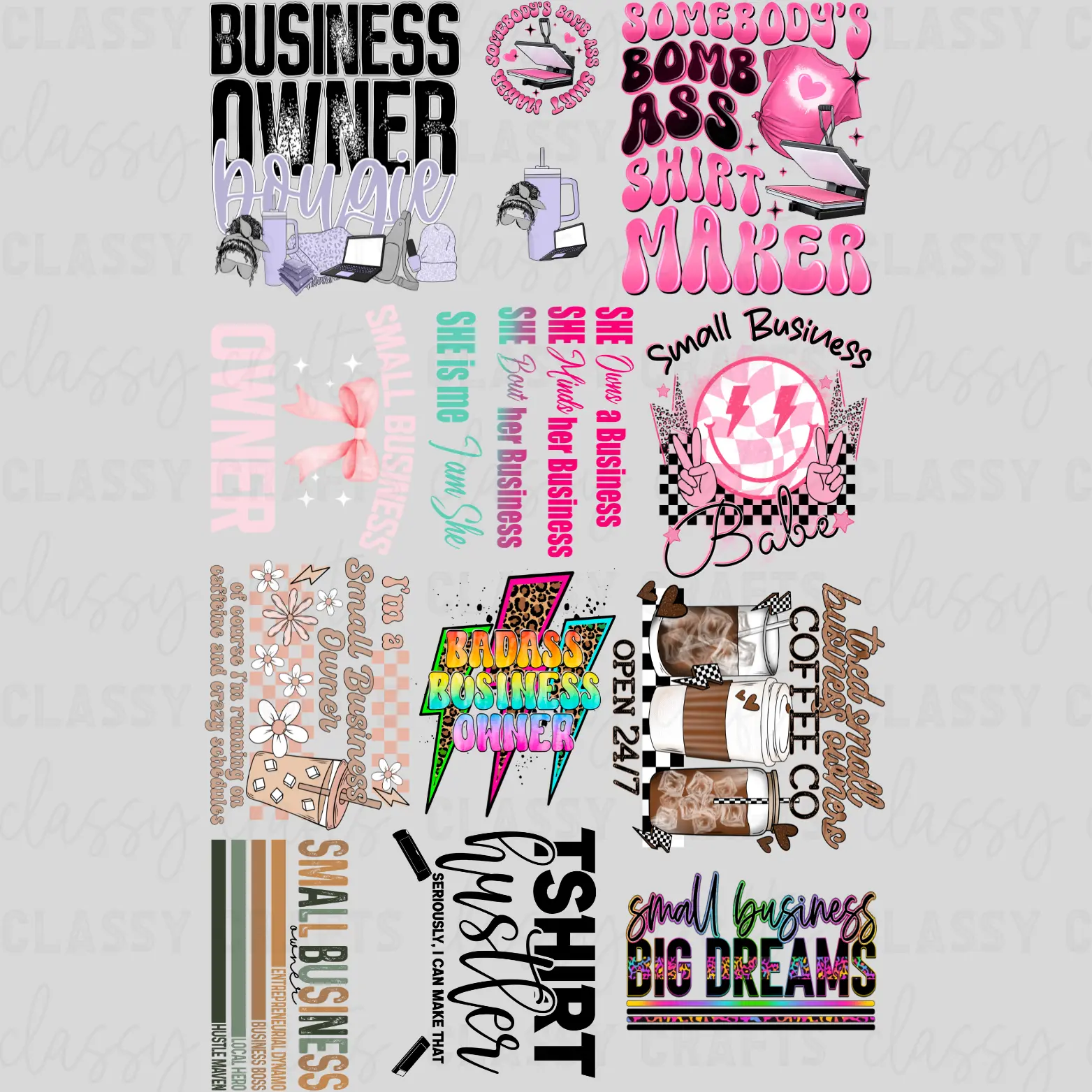 Small Bizz Owner - 30x48 - PREMADE GANG SHEET