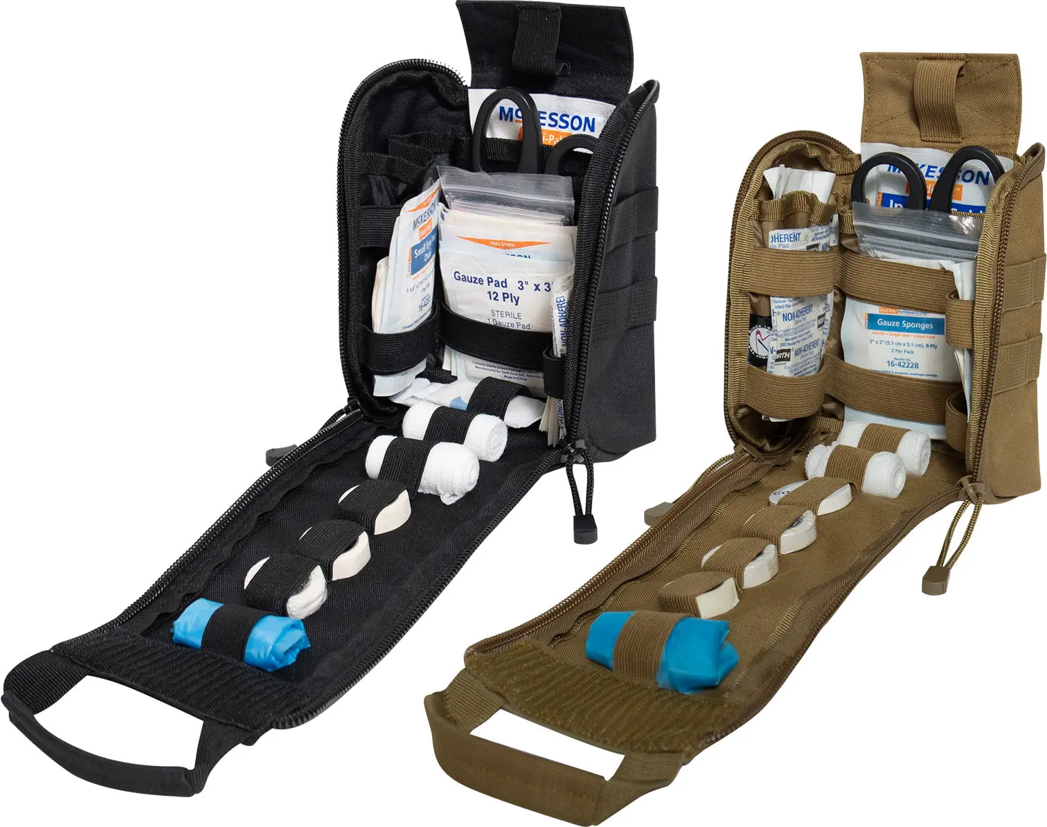 Tactical MOLLE Trauma Pouch - Fast Action Tear-Away EMT IFAK, Portable Outdoor Emergency Kit, Full Zip Wide Opening, MOLLE Loop Mounts for Vests and Bags