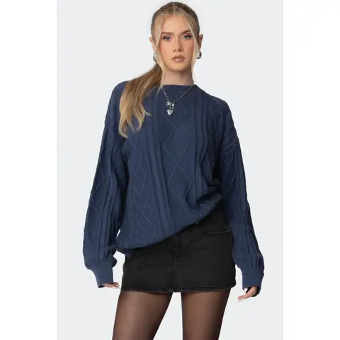 Jessy Cable Knit Oversized Sweater
