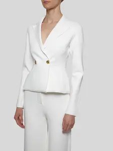 Compact Knit Blazer in White