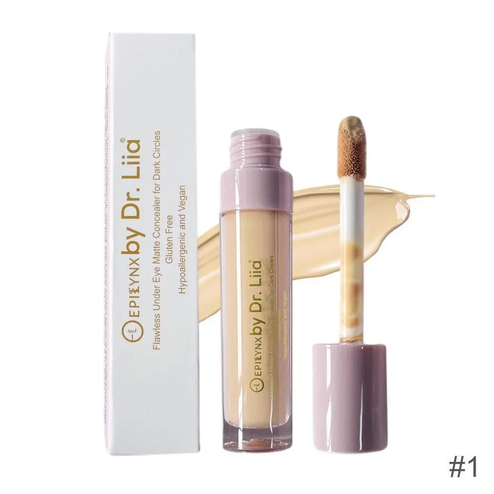 EPILYNX Allergen-Free Under Eye Concealer (10g, 10ml, 12 Months) - Hypoallergenic, Gluten-Free, Vegan, Waterproof, Hydrating, Smooth-Blending, Full-Coverage Makeup for Dark Circles, Matt Luminous Finish, Multiple Shades, Sensitive Skin, Cosmetic, All Skin