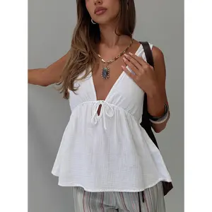 Dianna Babydoll Cami Top White