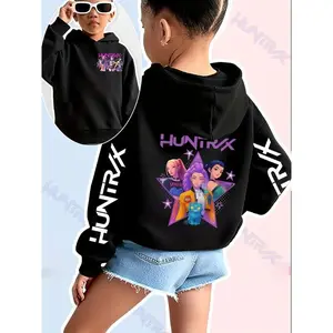 Korean Girl Devil Hunter Series Hoodie, Cartoon Print Sportswear, Perfect Christmas Gift GARMENTARY