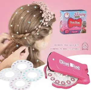 Glitter Diamond Styling Tools Hair Gemstone Styling Set + 180 colorful gemstones to light up girls' hair, clothes, accessories, etc., birthday gift for all hair types/hair styles - Hair Care, No Heat Required Hair Styling Accessories