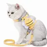 iHubei Non-Customized Adjustable Safety Harness & Leash Set - Adorable Cat Bee Themed, Fleece Mesh, Anti-Escape, Lightweight, Sturdy Lock for Small/Medium Cats - Leads & Harnesses for Special Occasions, Themed Walks
